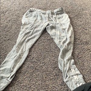 A pair of gray leggings/joggers